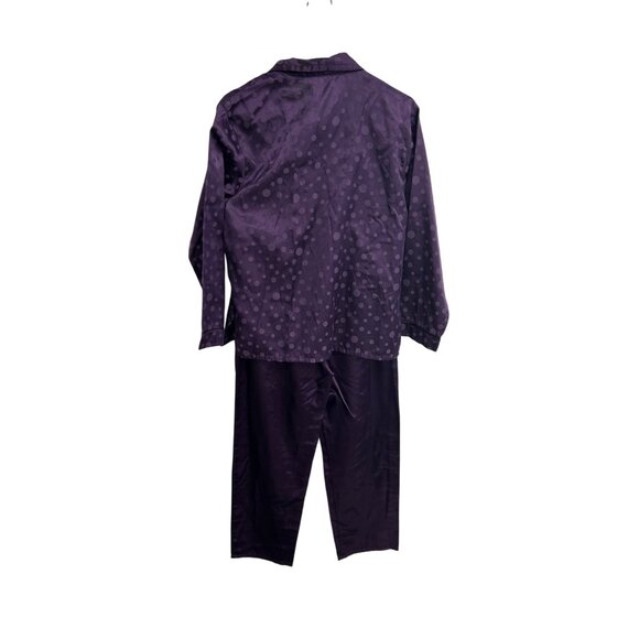 Vintage Kathryn Polka Dot Button Front Pajama Set Purple Sz Small Sleepwear - Picture 2 of 12